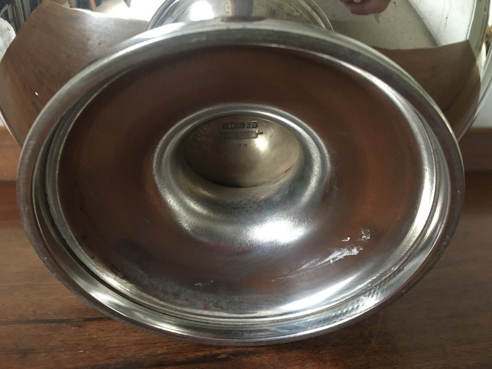 Walker and Hall Silver Plated Swing Handled Footed Basket - 1925