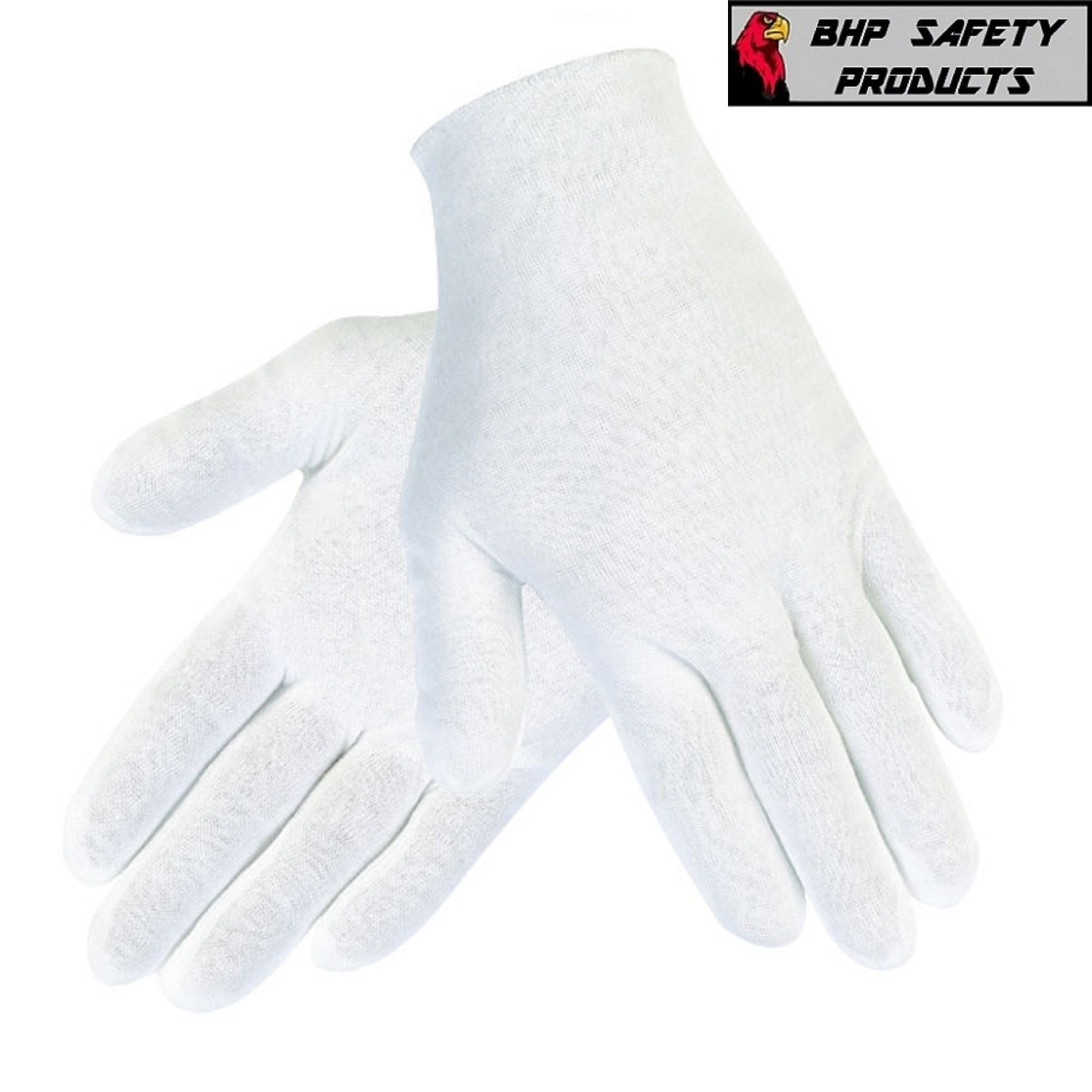 12 PAIR 1DZ WHITE INSPECTION COTTON LISLE GLOVES COIN JEWELRY LIGHTWEIGHT