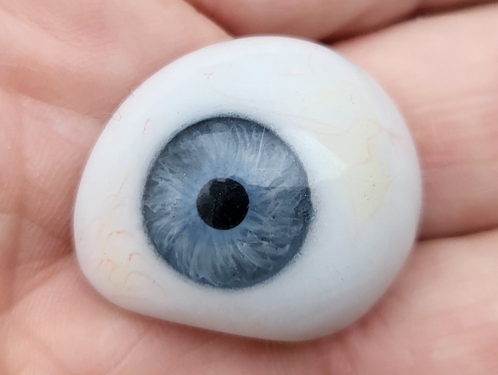 Antique Prosthetic Glass Eye Artificial Signed BENSON'S Optical Ocular Prothesis