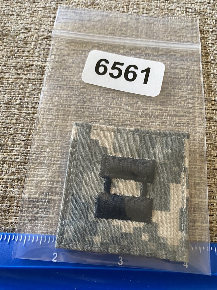 US Army Captain CPT O-3 Rank ACU Hook / Loop Pattern Military Patch INV6561
