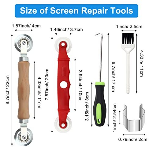 Window Screen Repair Kit Mesh Screen Spline Roller Repair Tools Kit with