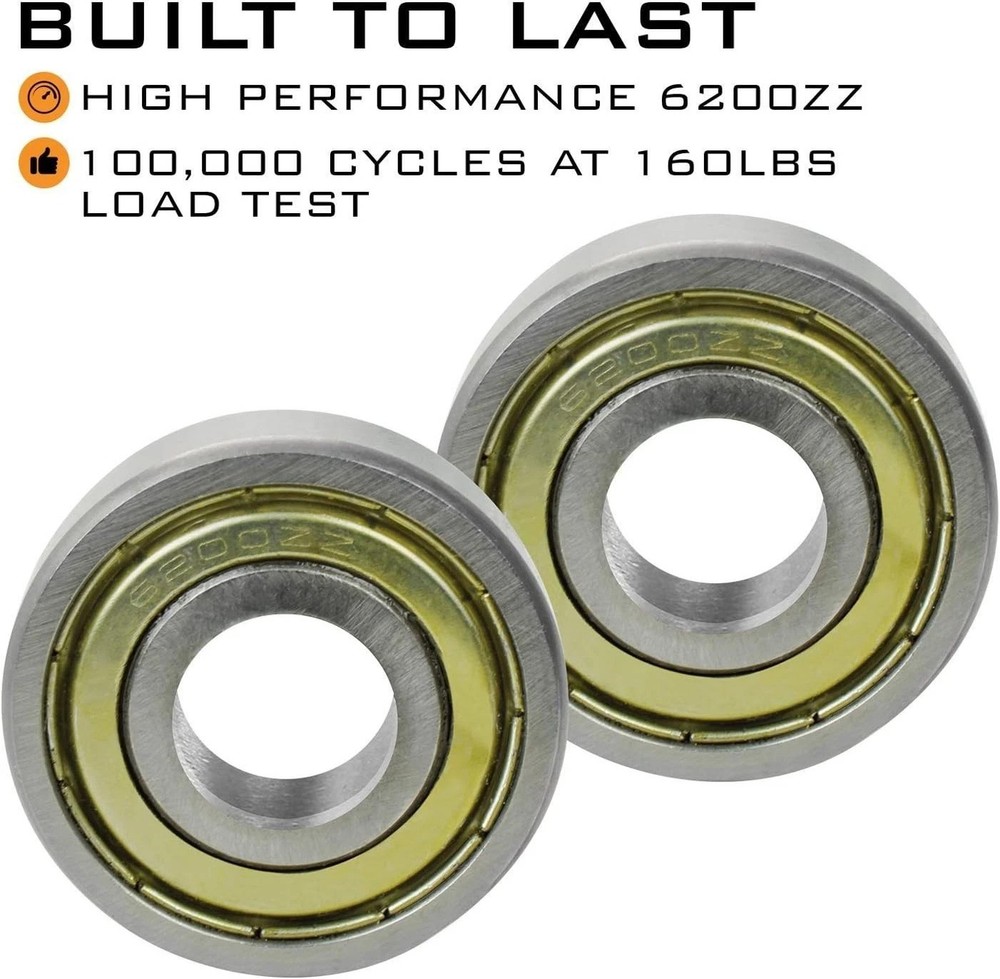 High Performance 2" Nylon Sealed Garage Door Rollers 12 Pack