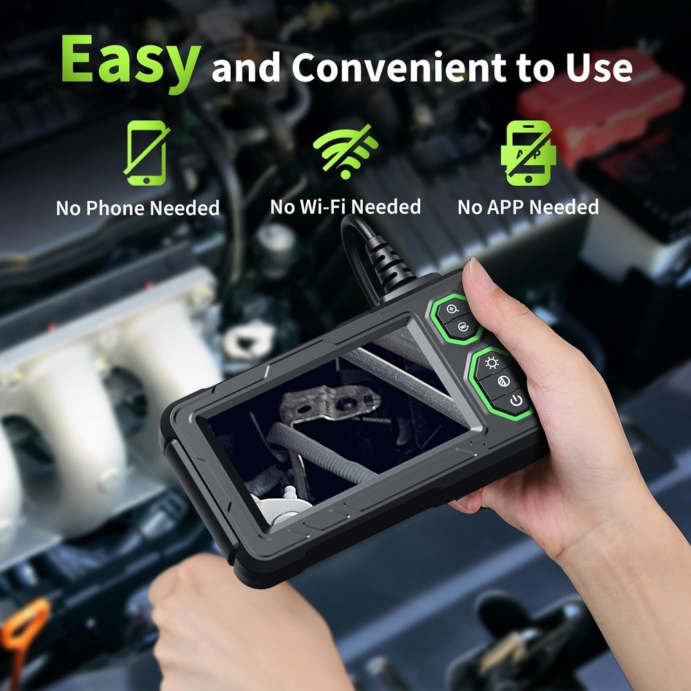 Endoscope Camera with Light, 4.3" Inspection Camera, 1920P HD Borescope with ...