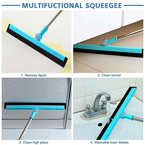 Floor Squeegee Adjustable Professional Water Squeegee Foam With 50" Handle
