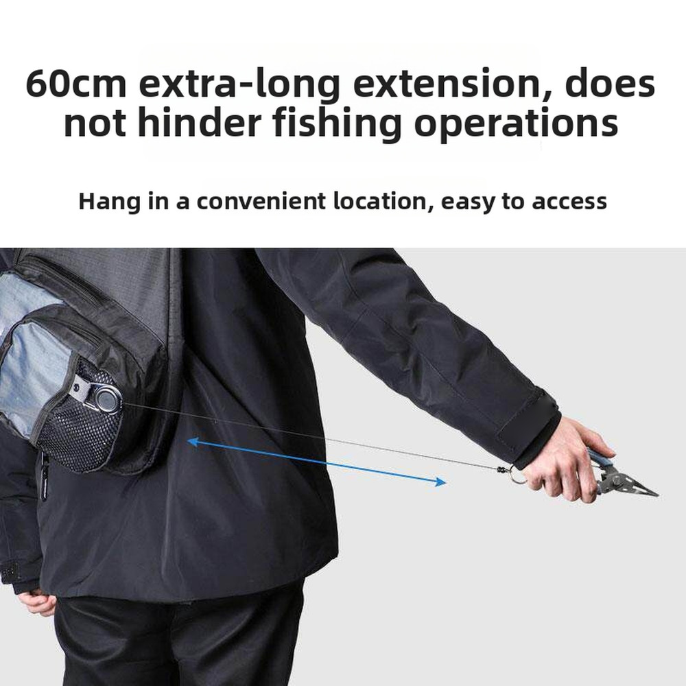 Lightweight ABS Keychain with Retractable Cord and Dual Function Design