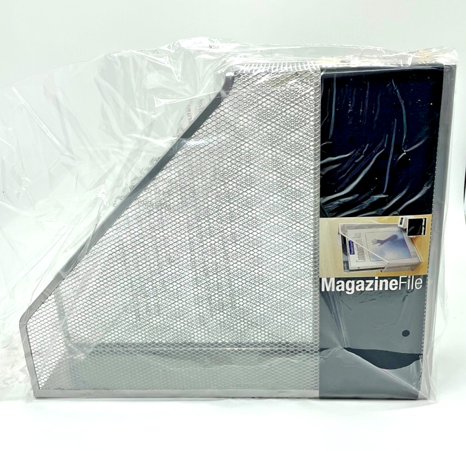 [ 2 Pack ] Wire Mesh Document Holder, Wall Mount/Desktop Magazine Rack - Silver