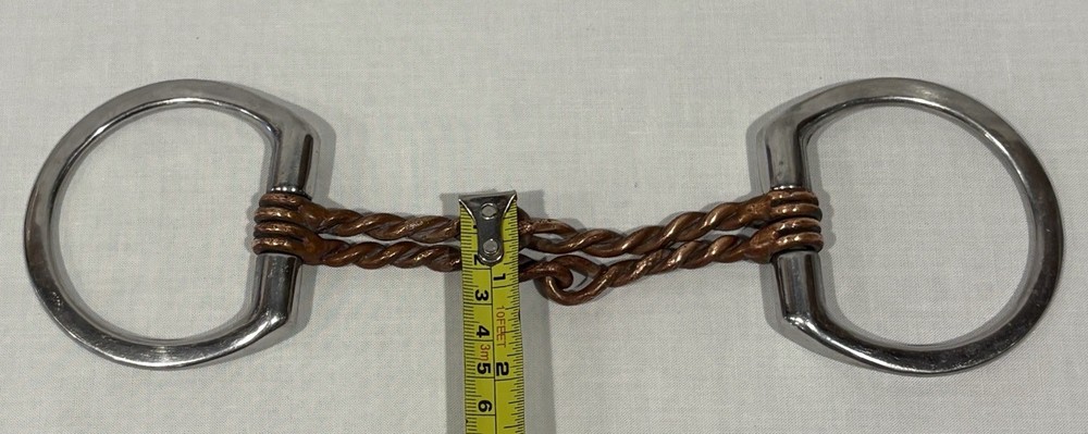 5” Double Twisted COPPER Offset Center & Stainless Steel D Ring Snaffle PERFECT