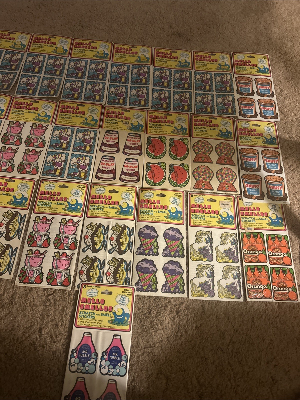 Mello Smellos Scratch & Smell Stickers Lot of (22) Packs Stickers New (34 Scent)