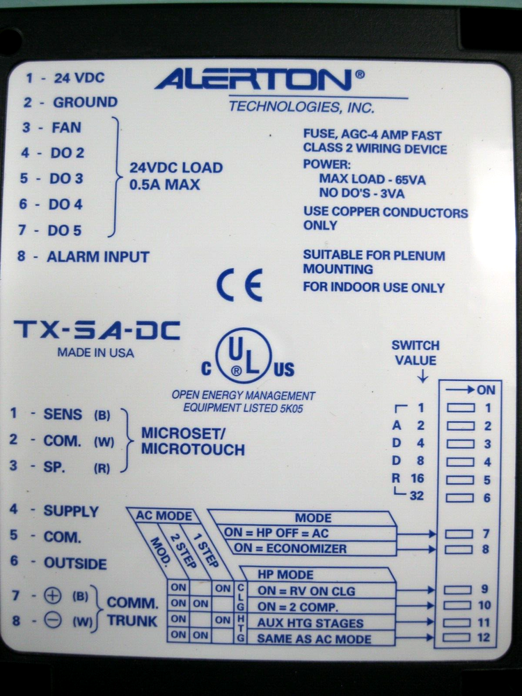 Alerton Ibex TX-SA-DC PLC Programmable Logic Controller New Old Stock D19