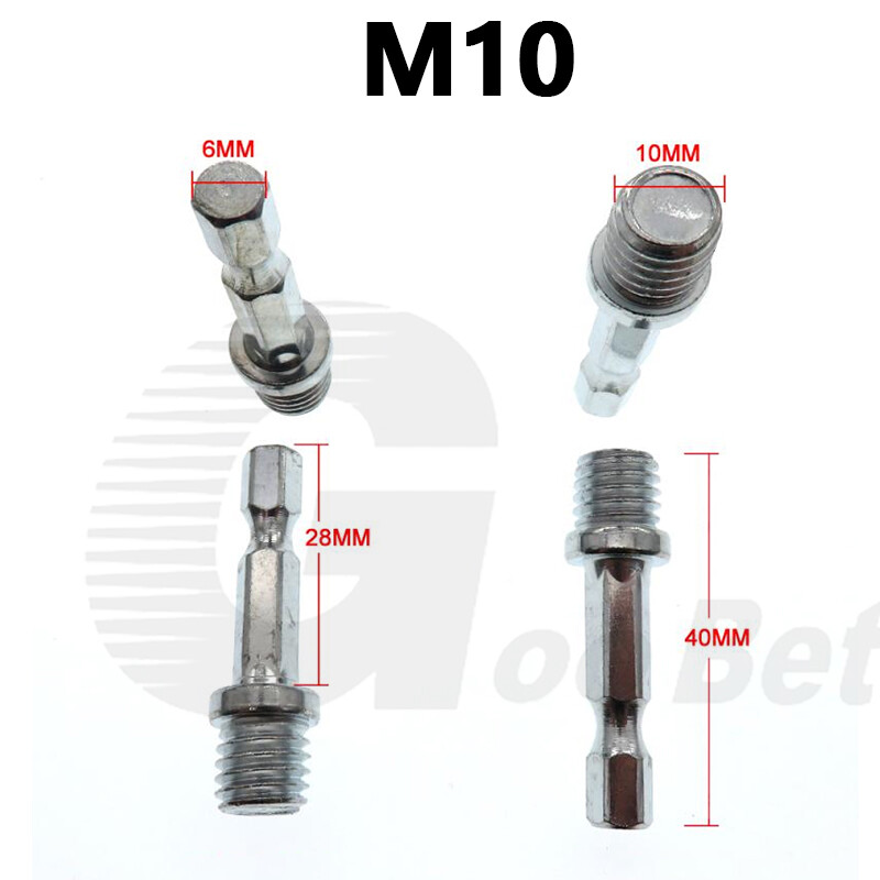 Electric Drill Adapter Mandrel Attachment for Angle Grinder Backing Pad M14 M10