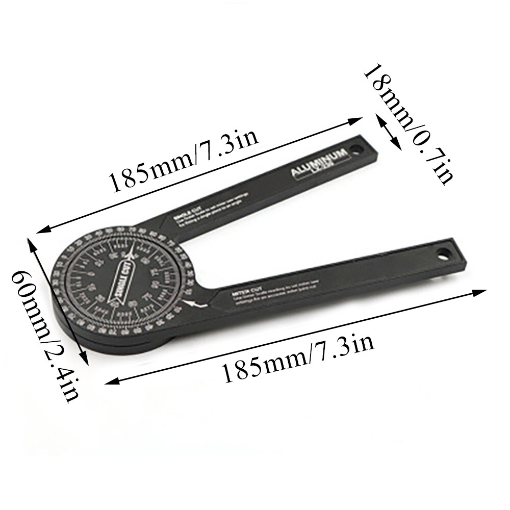 Aluminum Miter Saw Protractor | 7-Inch Rust Proof Angle Finder Precision Laser