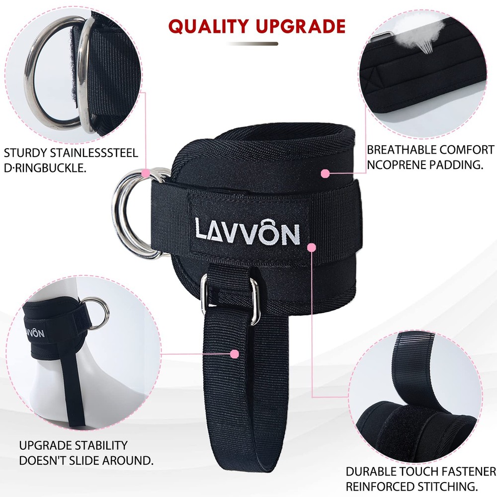 Ankle straps cable machine gym adjustable cuffs leg workout kickback straps