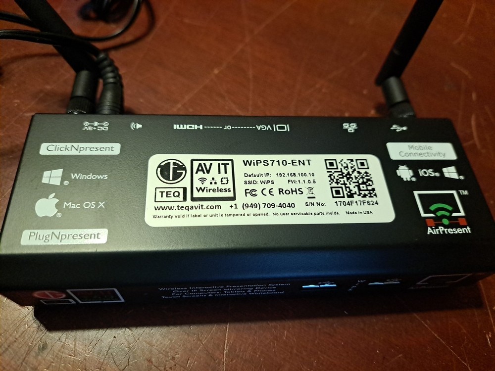 Teq AV IT WiPS710-ENT Wireless Screen Mirroring and Presentation WiPS710