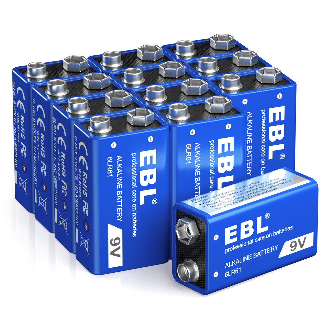EBL 9V Alkaline Battery 6LR61 Batteries 9 Volt Ultra Long Lasting Leak Proof Lot
