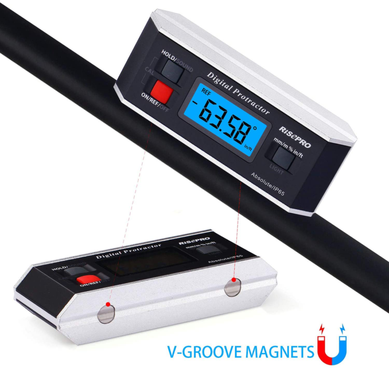 Inclinometer RISEPRO Digital Protractor Angle Finder Level Inclinometer