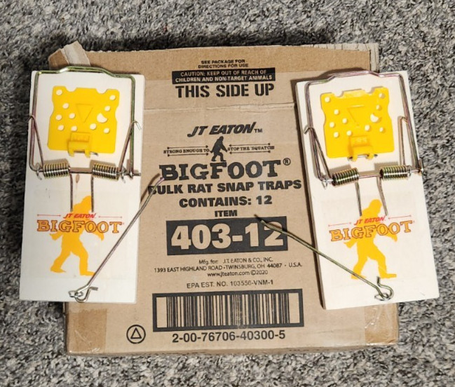 12-Pack Bigfoot Rat Size Snap Trap with Expanded Trigger – Heavy-Duty