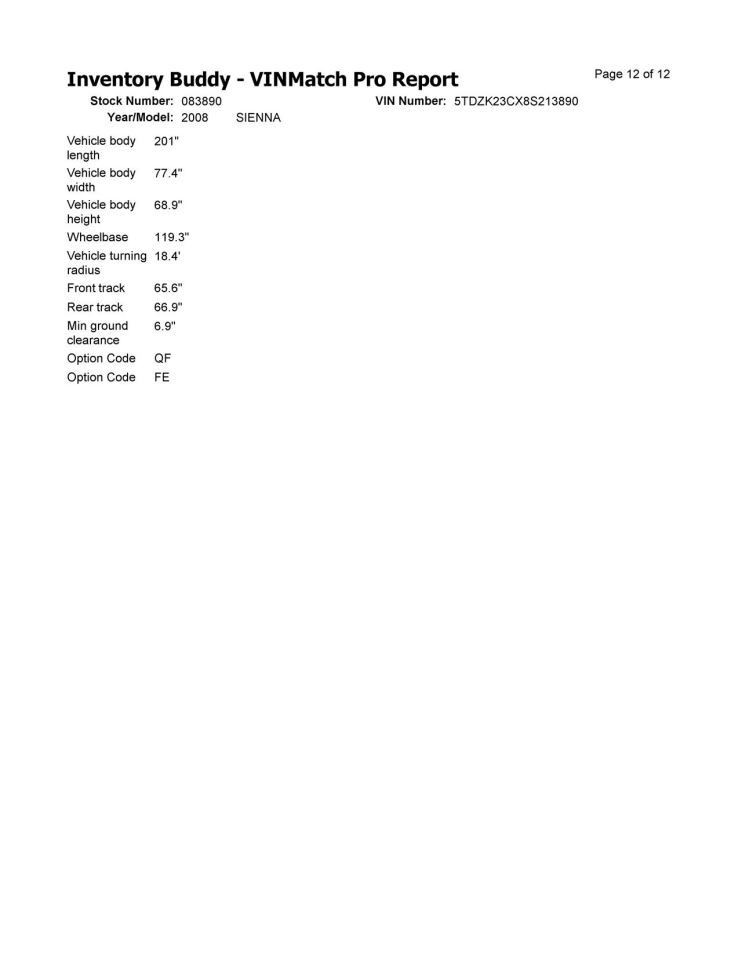 SIENNA 2008 Glove Box 399456