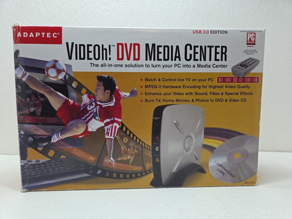 Adaptec AVC-2310 Video Capture Device Complete Bundle w/ Original Box