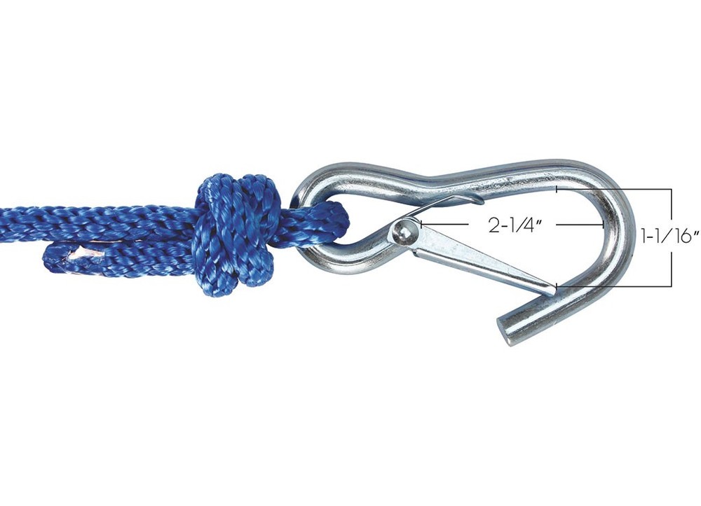 Extreme Max BoatTector Solid Braid MFP Anchor Line W/Snap Hook 3/8" x 50' Blue