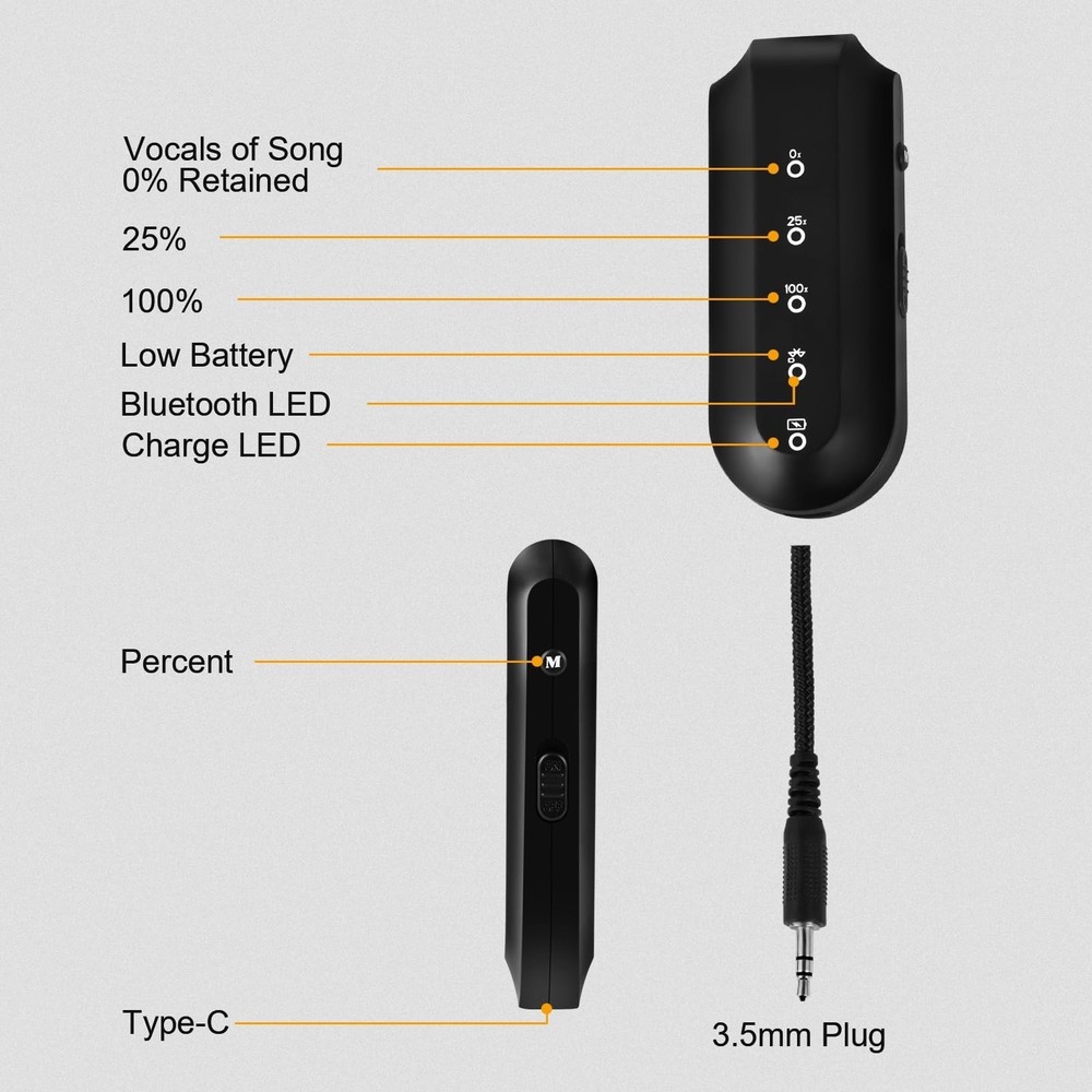 2 PACK Vocal Remover for Karaoke Machines – Portable, Bluetooth-Enabled