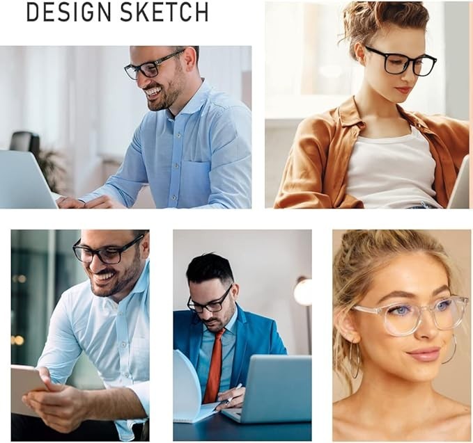 Blue Light Blocking Glasses 2 Pack Non Prescription Computer Eyewear Black Clear