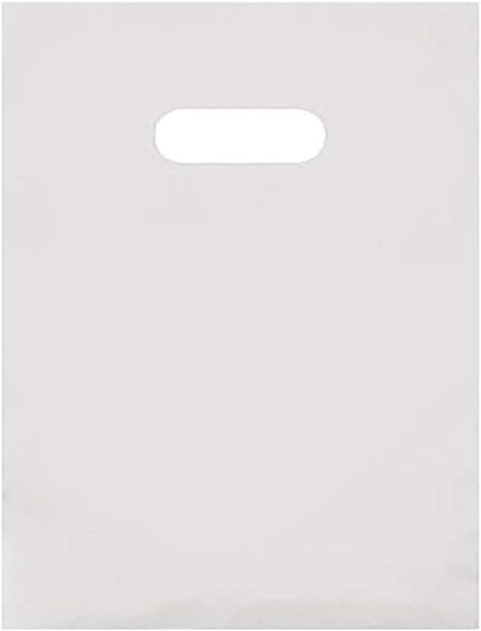 Bags Plastic Clear Frosty 500 9" x 12" Retail Merchandise Diecut Handles Frosted