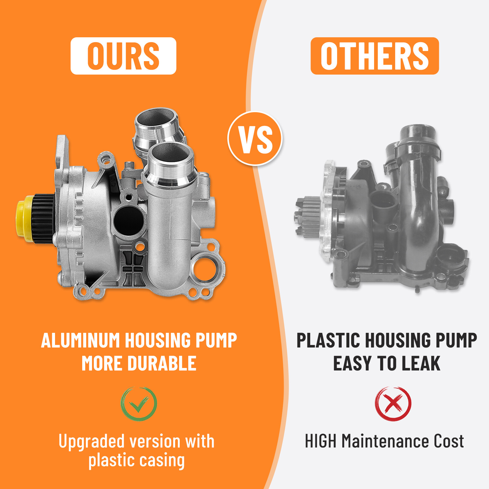 Aluminum Water Pump For Audi A3 A4 TT For VW Tiguan Jetta Golf GTI Eos Beetle CC