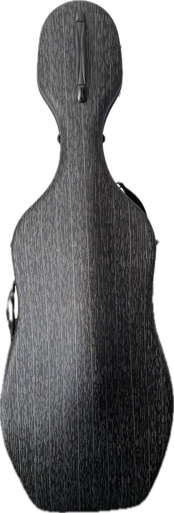 4/4 Black Pattern Cello Carbon Fiber Composite Case with Wheels and Backpack