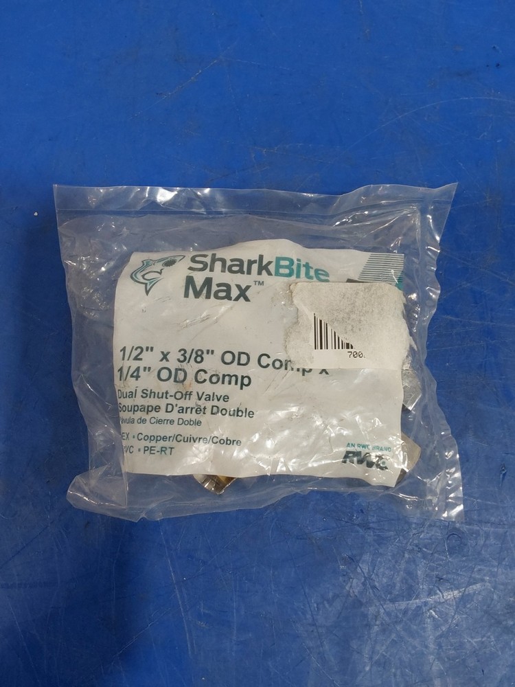 SharkBite 1/2in. Compression 1/2x3/8in. S Compression Brass Dual Shut-off
