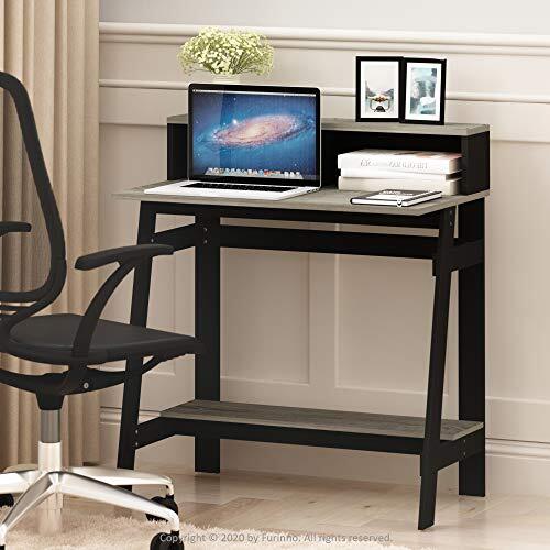 Furinno Simplistic A Frame Computer Desk Black/French Oak Grey A-frame Design