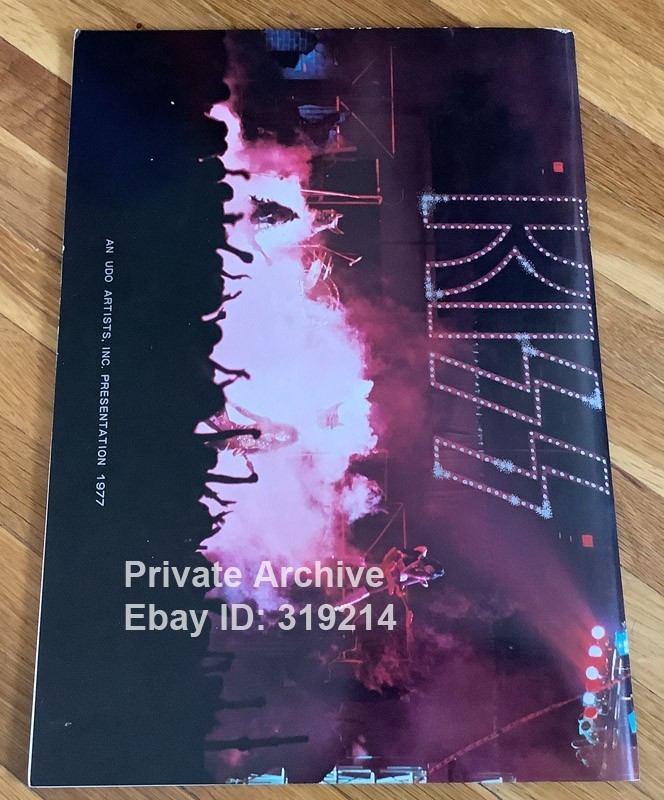 KISS Gene Simmons Japan Tour 1977 Concert Program Book w/ Ticket Stub + Seat Map