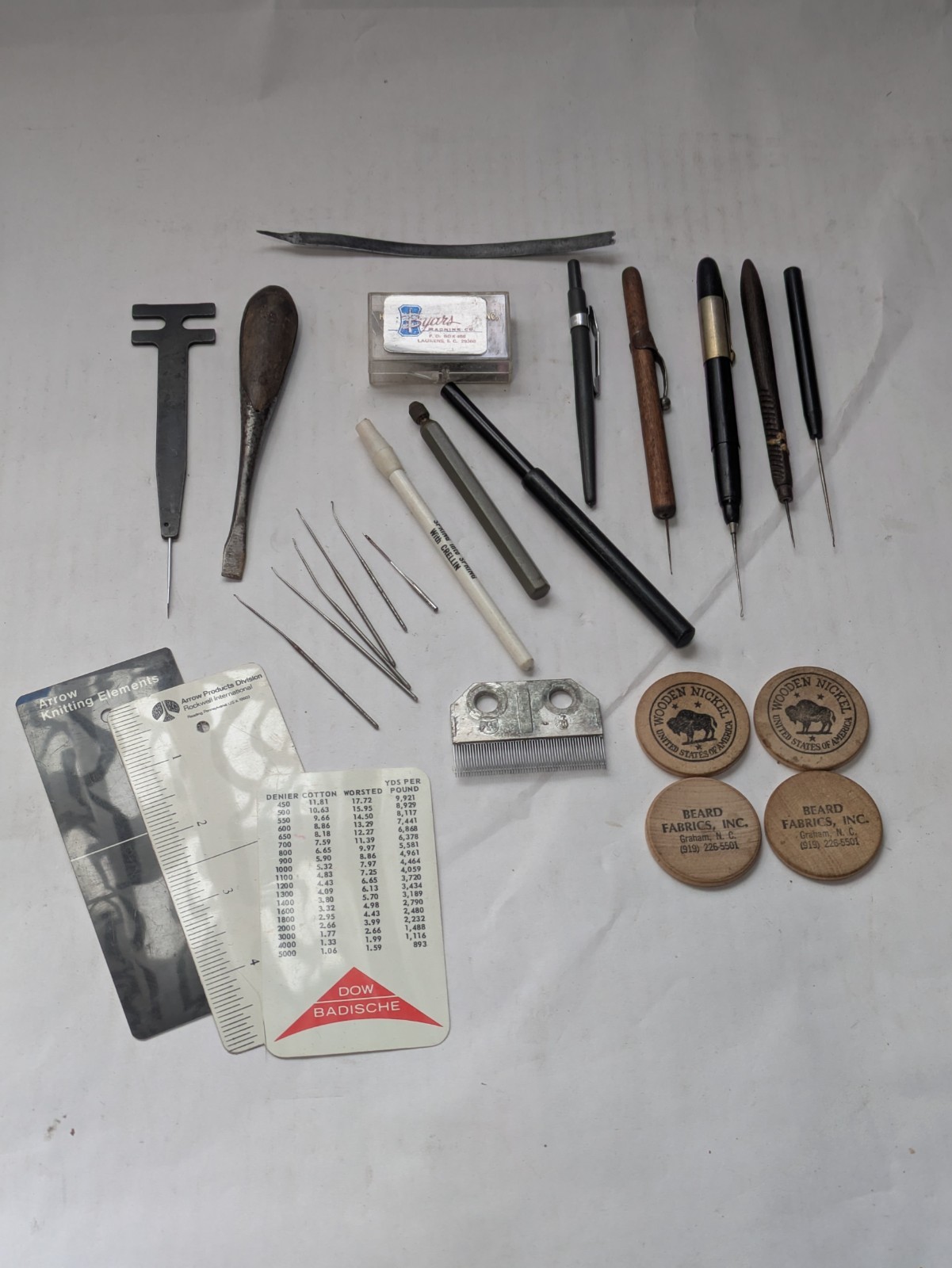 Vintage Textile Mill Tool Lot - NC/SC Industrial Heritage - Beard Fabrics