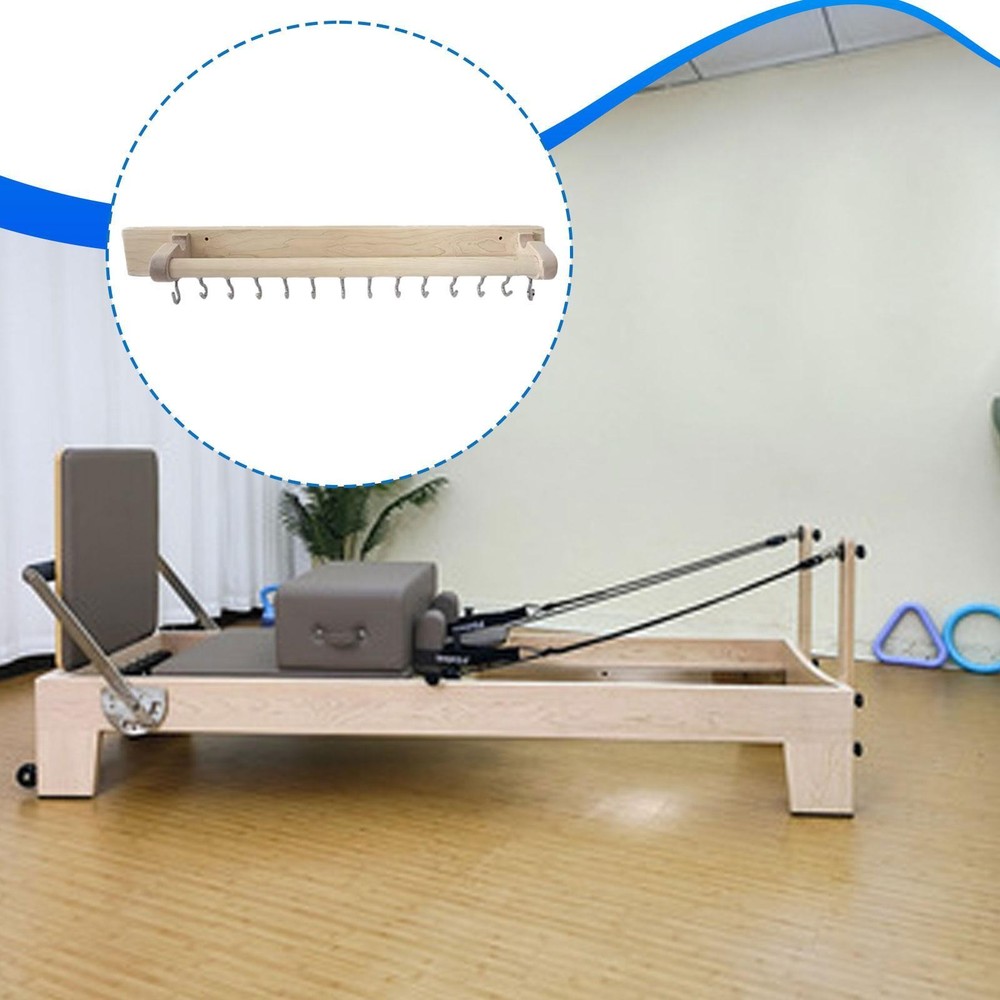 Pilates Spring Keeper Rack Maple Wood Exercise Wall Mounted Spring Holder
