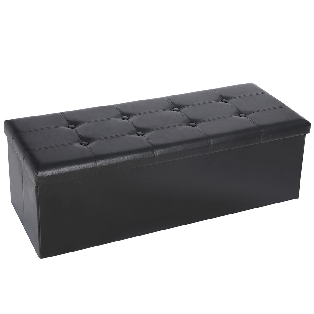 43" Folding Storage Ottoman Bench Storage Stools Footrest for Home Organizer