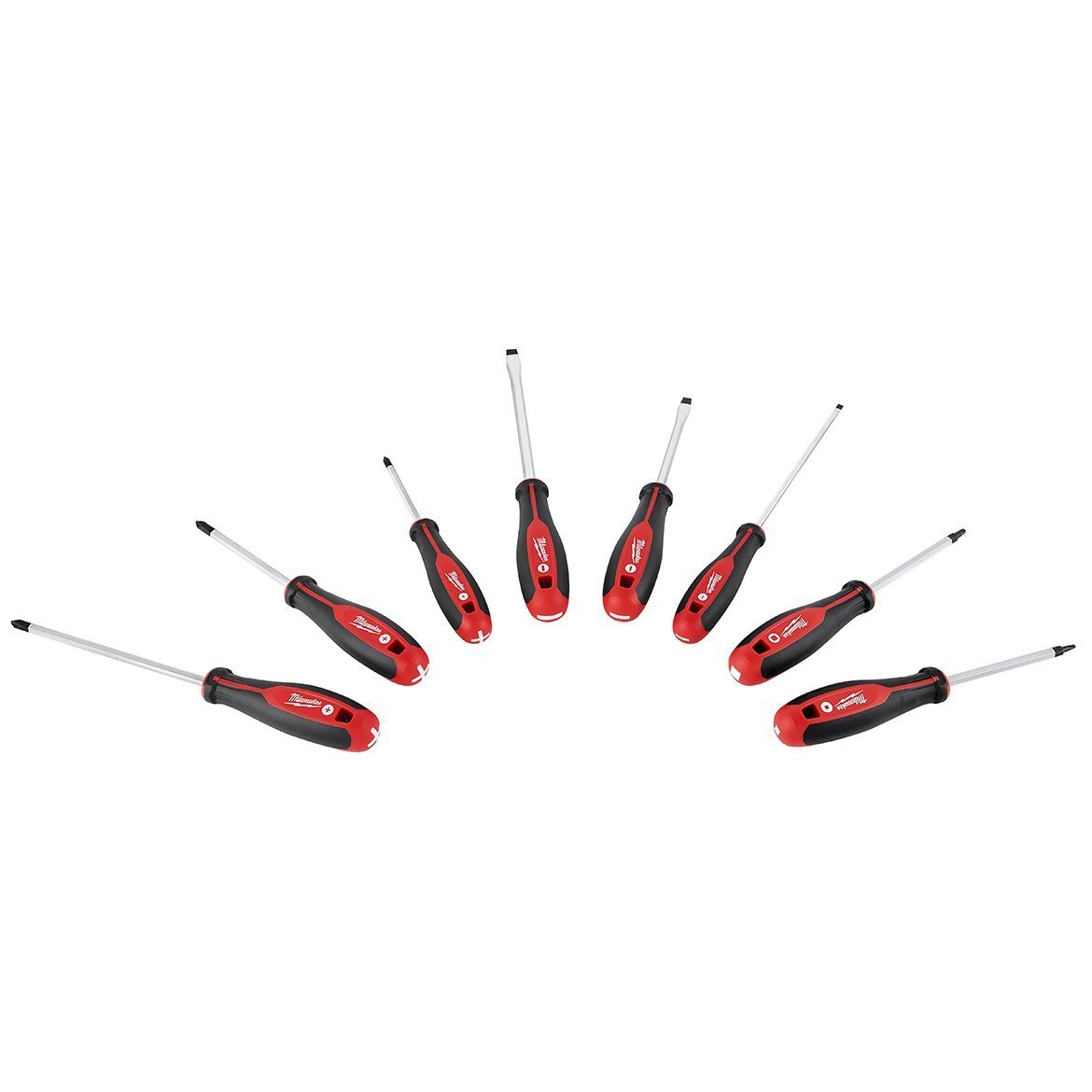 Milwaukee 48-22-2718 Hex Wrench Ready Magnetic Tips Screwdriver Set w/ SQ - 8pc