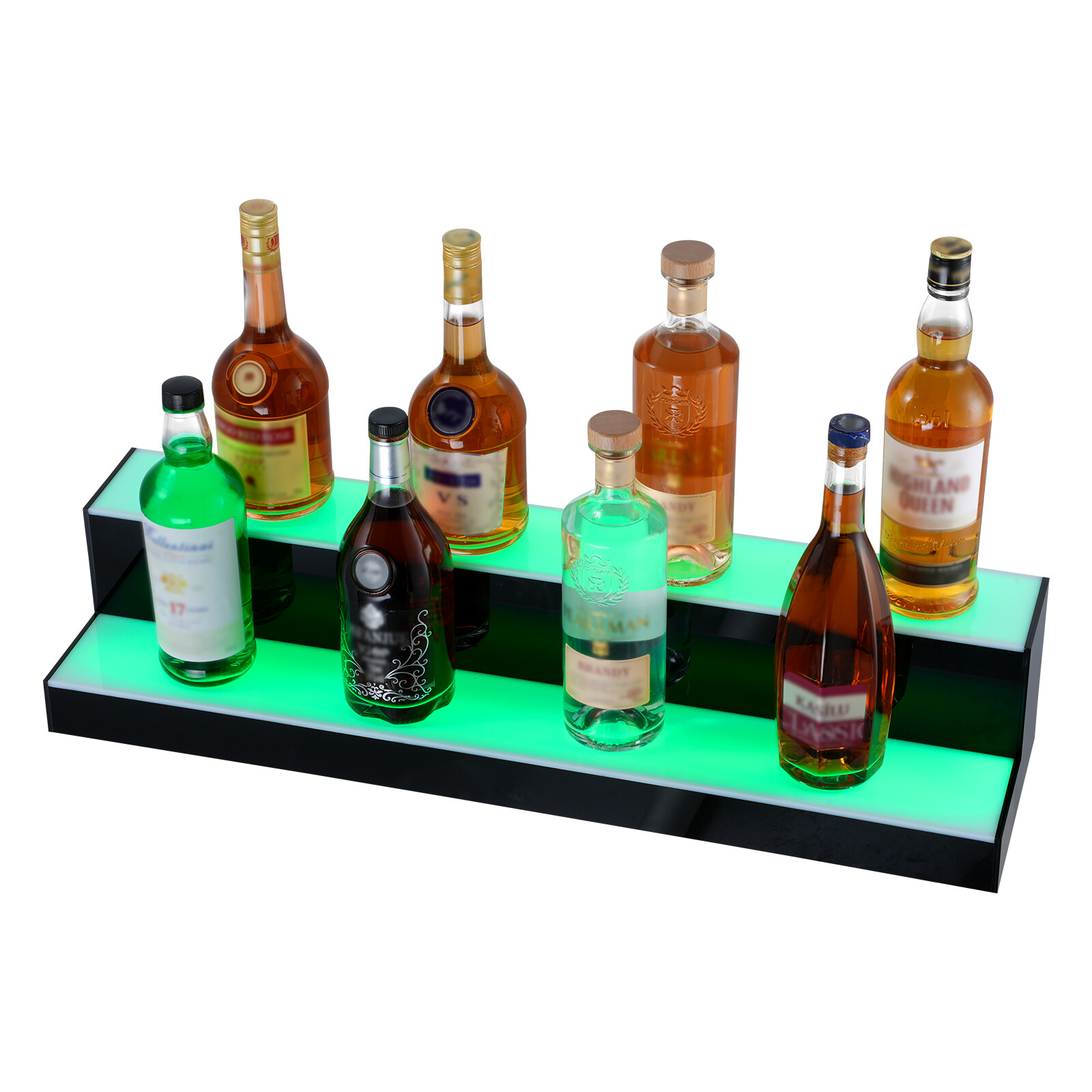 VEVOR LED Lighted Liquor Bottle Display Bar Shelf RF & App Control 30" 2-Step