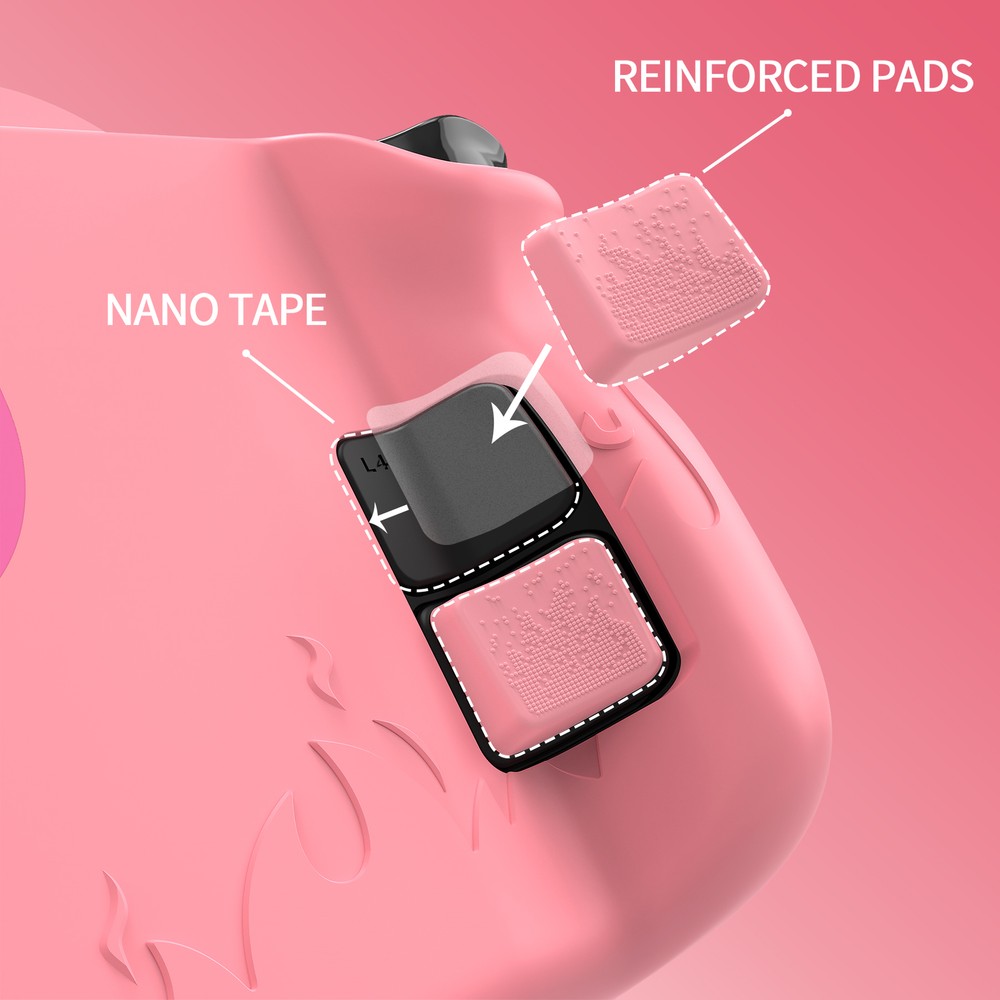 Protective CaseThumb Grip Caps Back Set Button for Steam Deck LCD & OLED- Pink