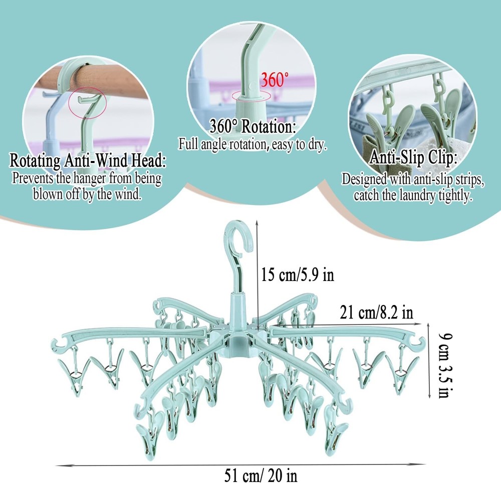 foldable laundry drying rack with clips