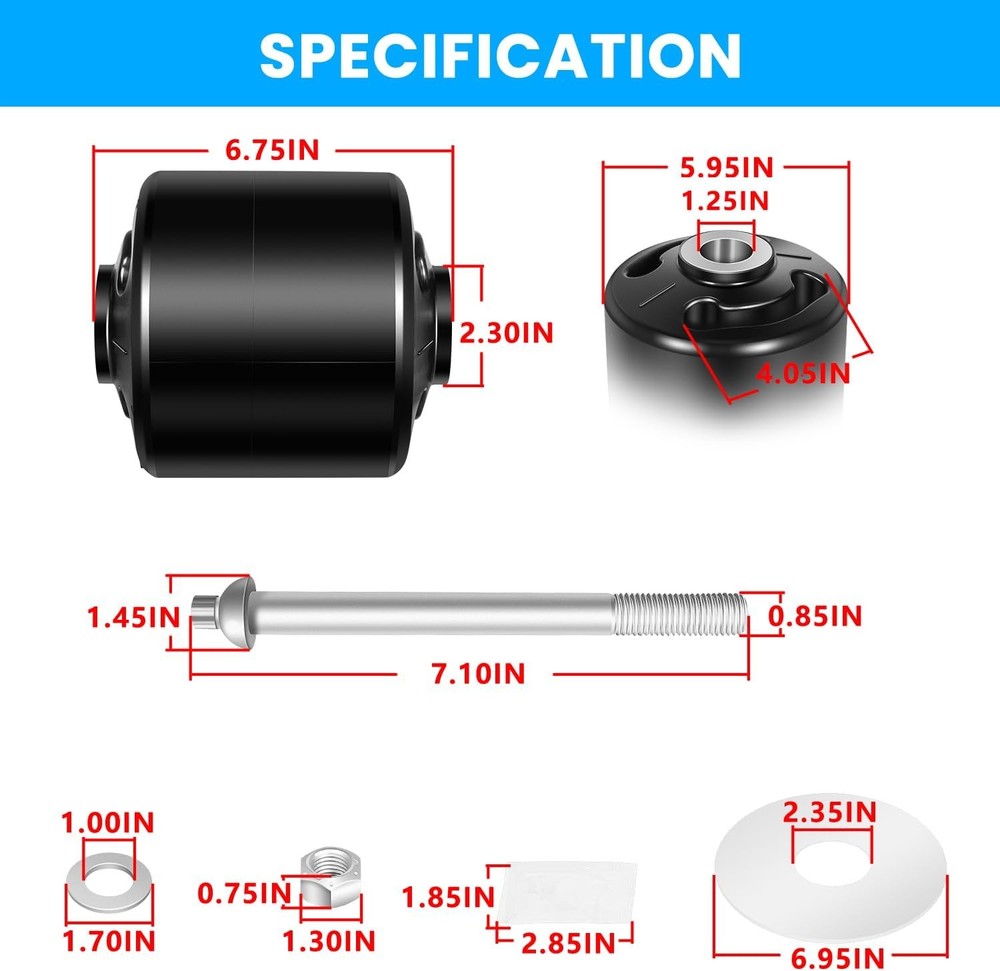 Replacement for Hendrickson S-24691 S-21166 Quick Align Pivot Bolt Bushing Kits