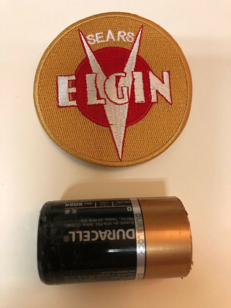 ELGIN BICYCLE PATCH BICYCLE HEADBADGE patch SEW ON - IRON ON. MINT ELGIN LOGO