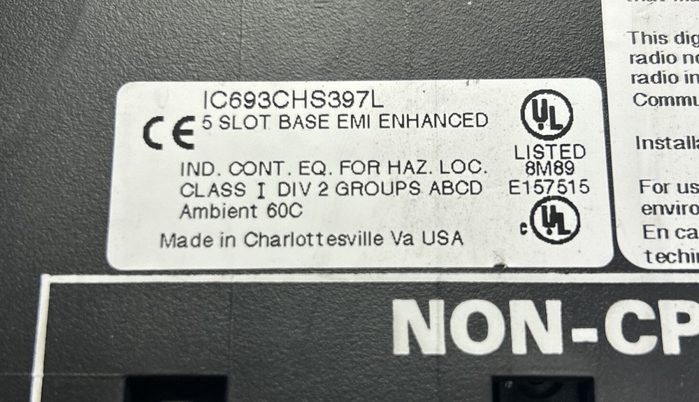 GE FANUC,IC693CHS397J,FIVE SLOT BASE MODULE