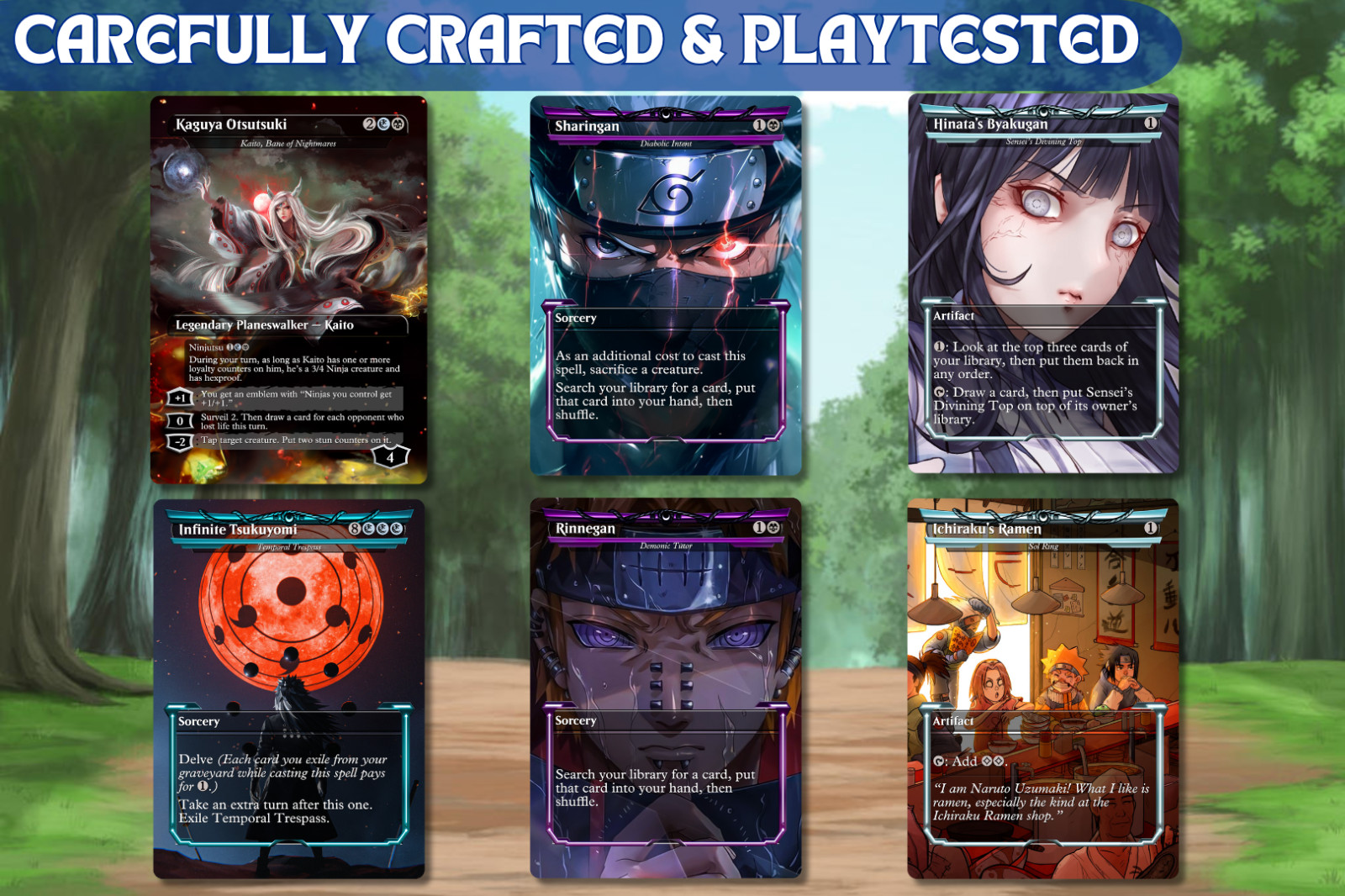 Naruto Ninja Ninjutsu Commander MTG Alt-Art Deck. Ready to Play!