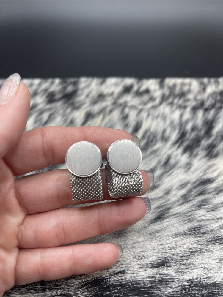 Vintage Cufflinks Wrap Around Silvertone #Q53