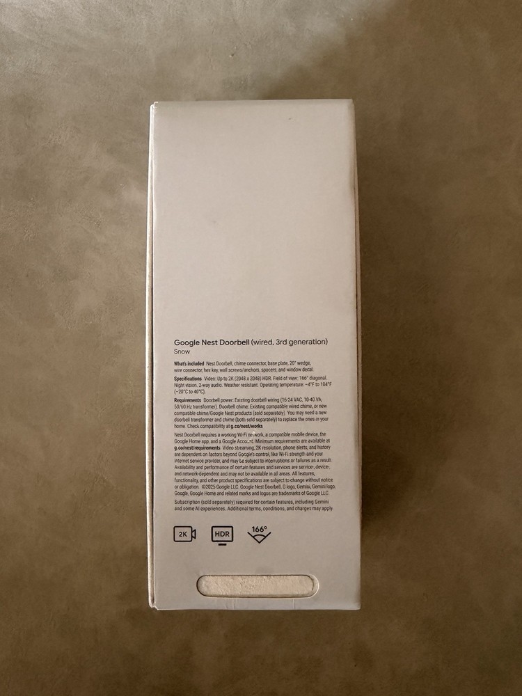 google nest doorbell 2k wired