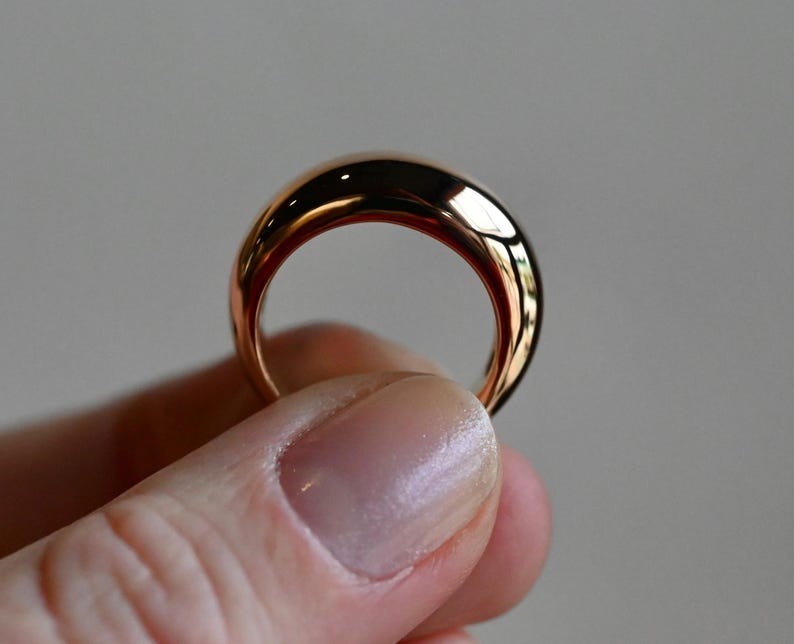 14K Solid Gold Chunky Dome Bombe Ring 9.64g Handmade Size 6