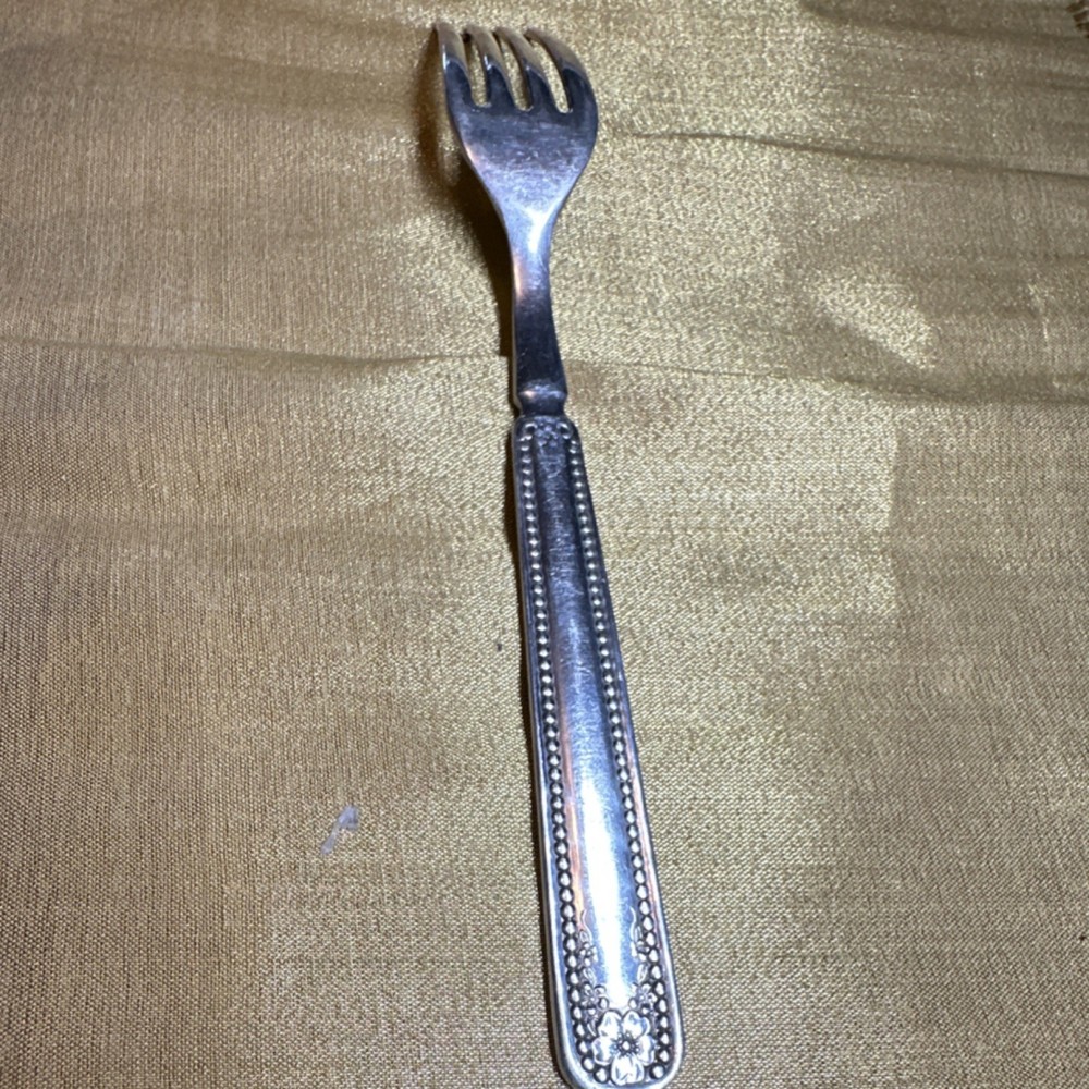 WM. Rogers & Son Silverplate Fork Beaded Pattern Antique Flatware