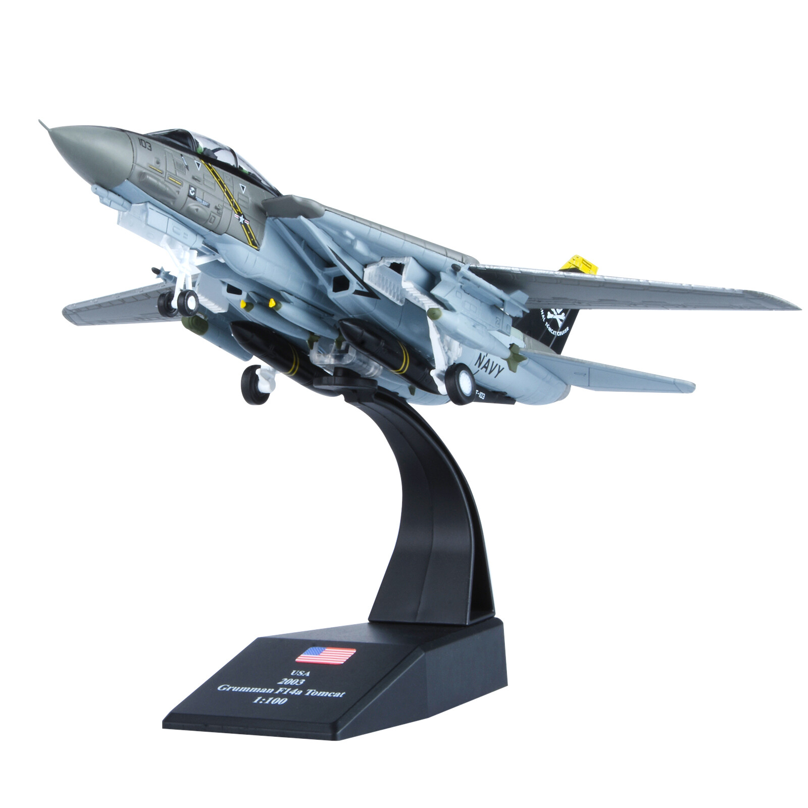 1:100 F-14 Tomcat US Fighter Jet Model Alloy Aircraft Diecast Military Ornaments