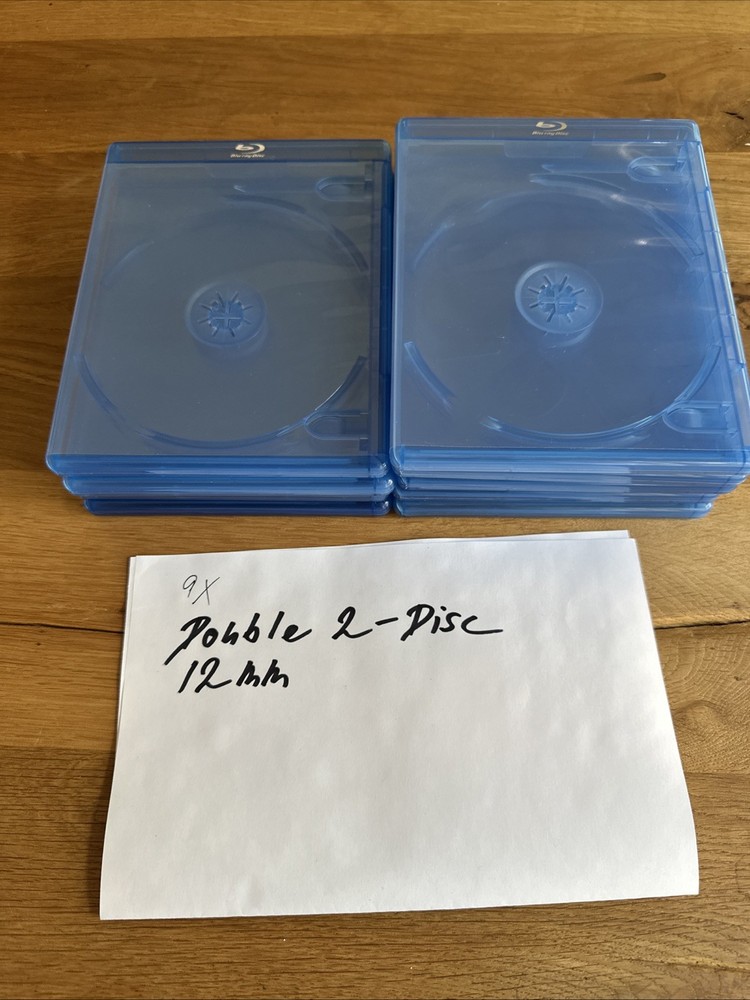 9 Blu Ray Double 2 Disc Cases, 12mm