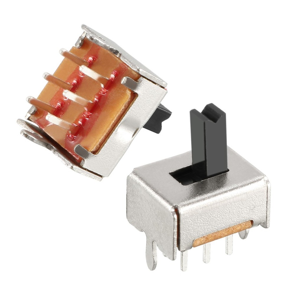 100Pcs 5mm Vertical Slide Switch DPDT 2P2T 6 Terminal PCB Panel Latching
