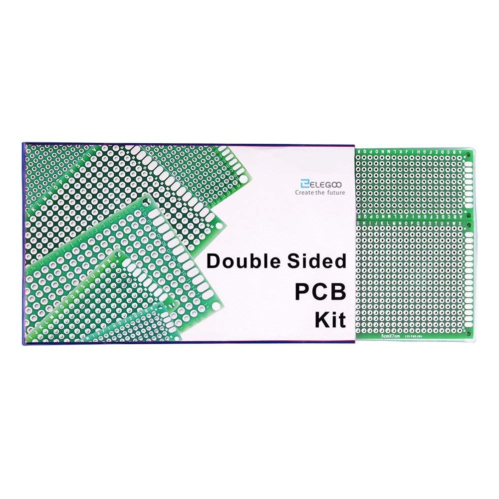 32 Pcs Double Sided PCB Board Prototype Kit for DIY Soldering with 5 Sizes
